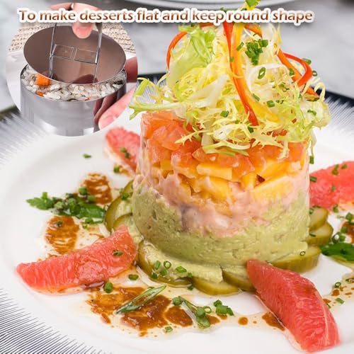 4 Inch Stainless Steel Cake Ring Molds Set with Pushers - Extra High