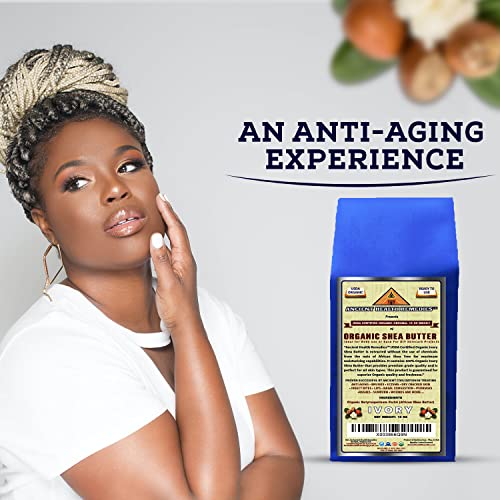 16 Ounce Organic Unrefined Raw African Ivory Shea Butter - Anti-Aging & Moisturizer