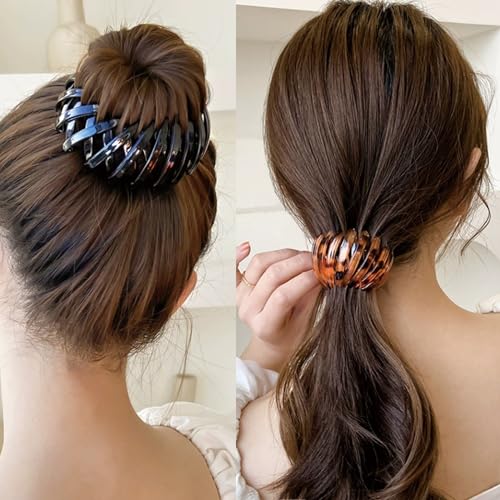 Aweoisa 7PCS Bird Nest Hair Clips Set – Color-02 Expandable Ponytail Holders for Women