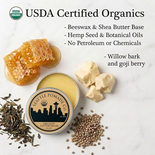 Seattle Pomade Co. Organic Tattoo Balm - Natural Healing Cream (2.5 oz)