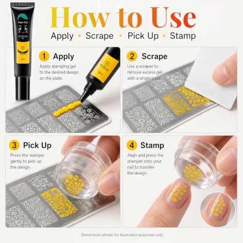 Major Dijit 12 Colors Stamping Nail Polish Gel 8ML for Nail Art