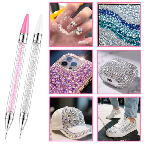 2-Piece Rhinestone Picker Tool Set with 4 Wax Head Refills