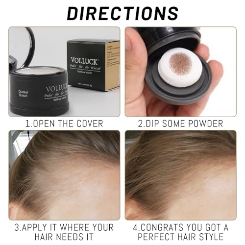Root Touch Up Hair Powder - Medium Brown Hair Concealer for Gray Roots