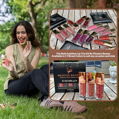 Peach Sorbet Lip Trio – Matte Lipstick, Gloss & Oil Set