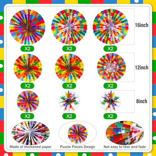 Outus 9-Piece Colorful Puzzle Bulletin Board Set for Classrooms
