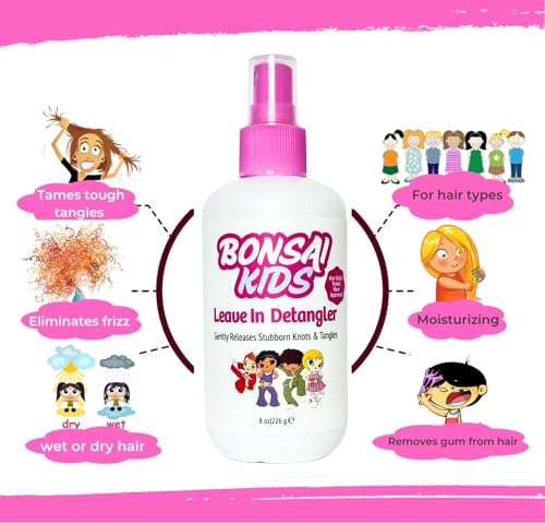 Bonsai Kids Leave-In Hair Detangler Spray – Gentle Conditioning for Children