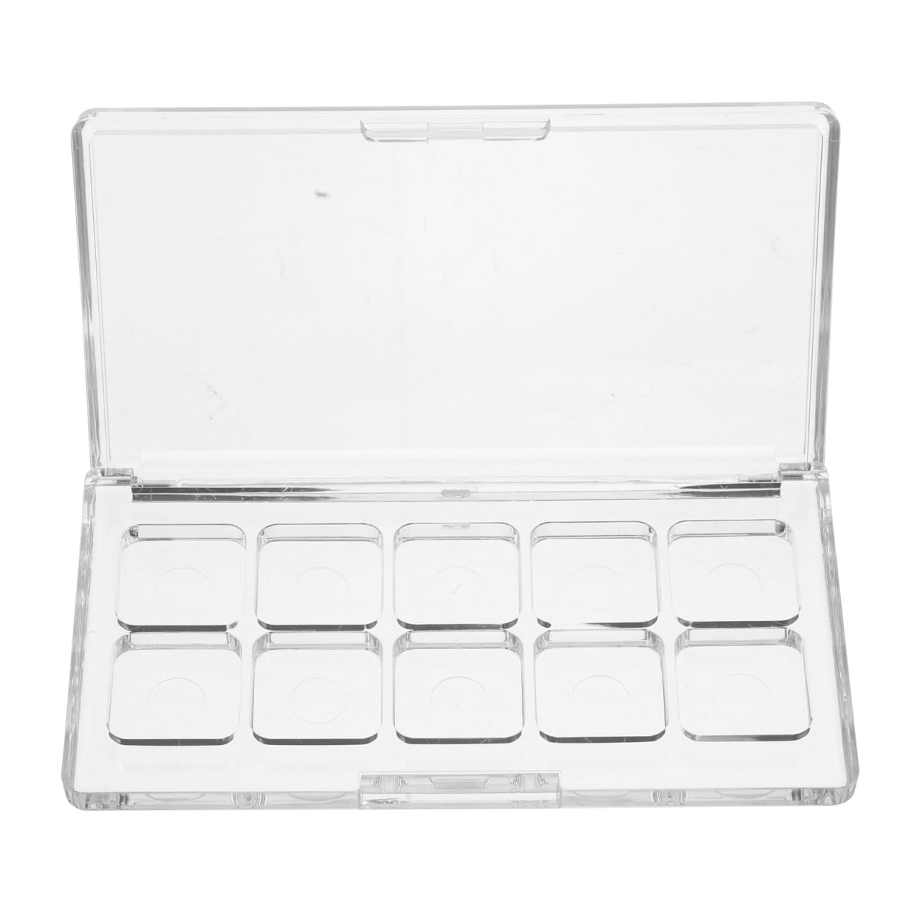 HONMEET Clear Empty Makeup Palette Refillable Makeup Depotting Container with Divided Compartments Transparent Cosmetic Storage Box for Eyeshadow Blush Lipstick Travel Use 4.33 X 2.36 X 0.55 in