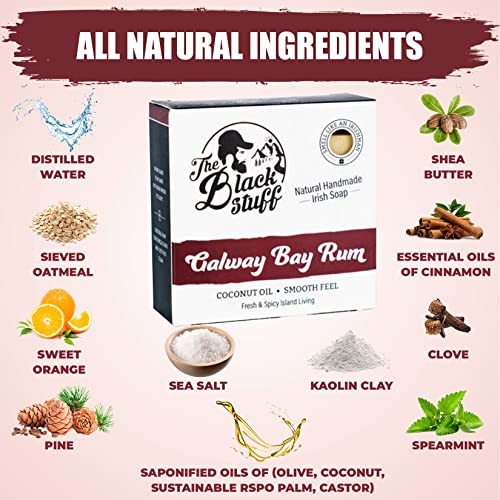 The Black Stuff All-Natural Bar Soap for Men - Galway Bay Rum