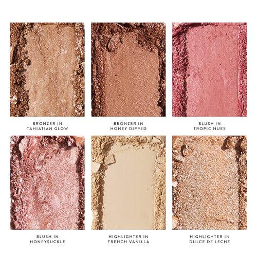 LAURA GELLER NEW YORK Cheek to Chic Tropical Glow Baked Face Palette | Includes 2 Blushes, 2 Bronzers and 2 Radiant Highlighters