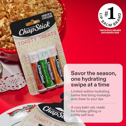 ChapStick Holiday Lip Balm Variety Pack - Candy Cane, Sips & Snuggles, Toasty Treats, 9 Sticks