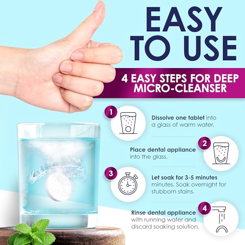 Retainer Cleaner Tablets - Mint - 120 Denture & Aligner Cleaning Tablets