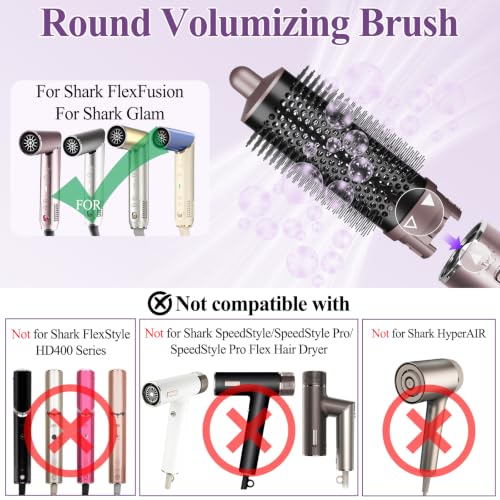 Round Brush Attachment for Shark FlexFusion & Glam, 1.7-Inch Styling Barrel