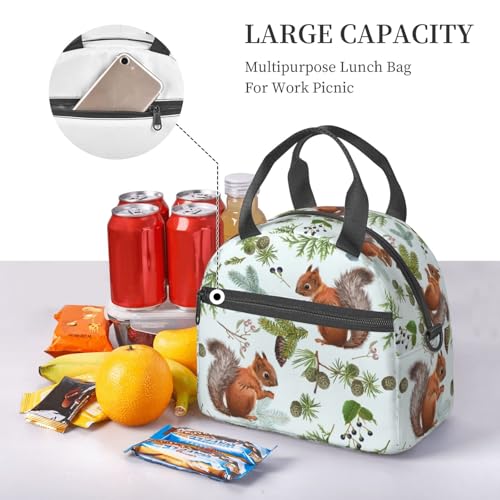 Reaocly Insulated Pine Cone Lunch Bag with Adjustable Strap