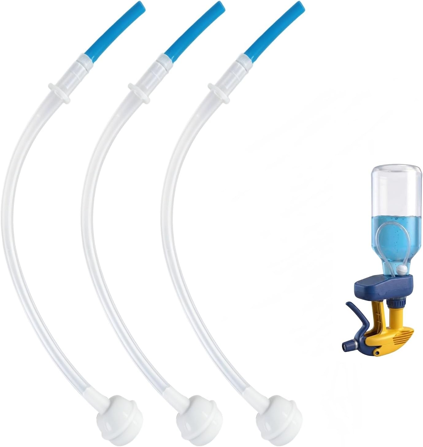 Universal Fit 360° Spray Bottle Adapter - 3-Pack Multi-Angle Sprayer Attachment | Flexible Dip Tube for Cleaning Bottles
