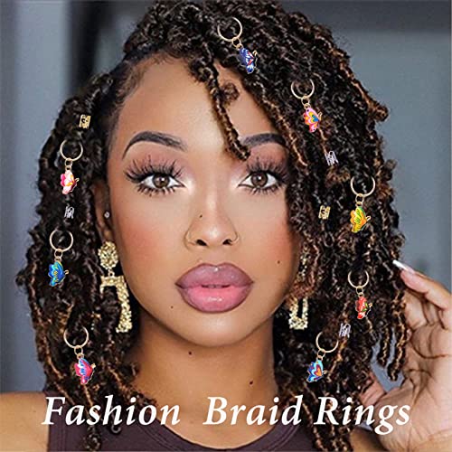 NAISKA 185Pcs Gold Butterfly Hair Clips & Dreadlock Charms for Braids & Locs