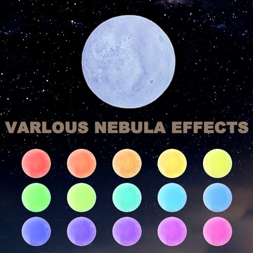 GROPINFLY 3D Moon Lamp with 16 Colors - Remote & Touch Control Night Light