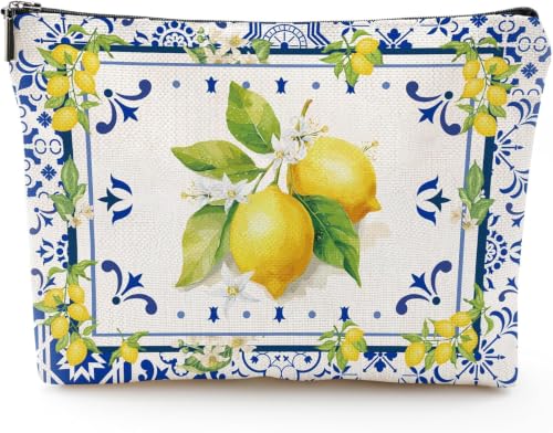 Amalfi Coast Souvenir Lemon Makeup Bag - Italy Travel Gift for Girls & Bridesmaids