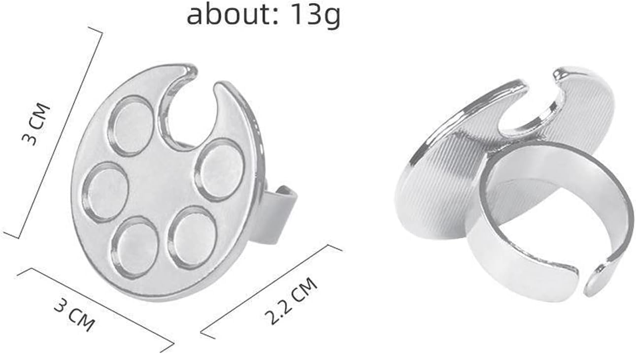 Silver Mini Manicure Palette Metal Paint Palette Finger Rings Nail Art Tools Makeup Palettes