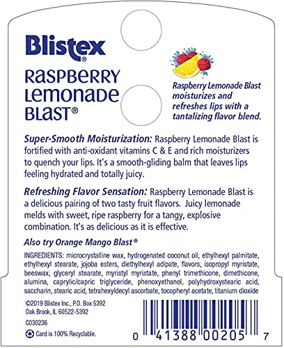 Blistex Raspberry Lemonade Blast Lip Balm - 0.15 oz (Pack of 6)