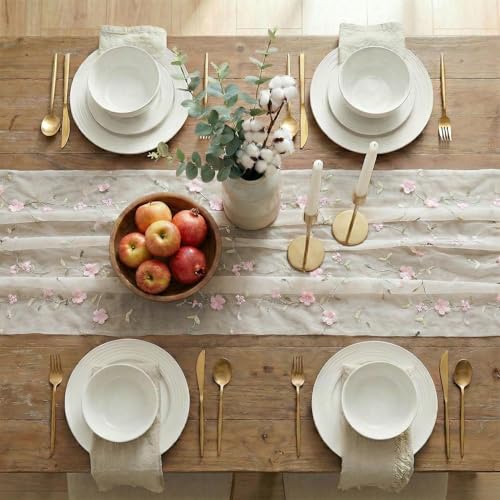 Artoid Mode Pink 3D Flower Table Runner - 28 x 120 Inch Polyester