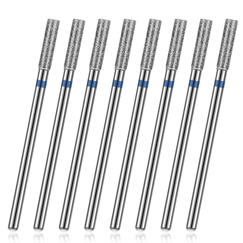 8-Piece 3/32'' Cuticle Nail Drill Bit Set for Manicure & Pedicure