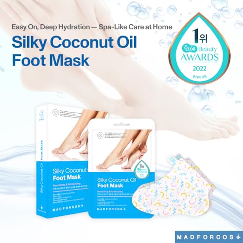 MADFORCOS Coconut Oil Foot Mask 5 Pairs - Hydrating & Repairing Foot Care