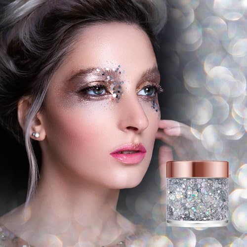 Badhare 4-Pack Body and Face Glitter Gel for Festivals and Parties
