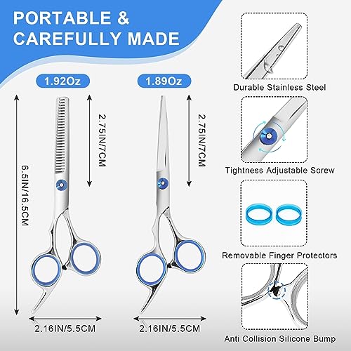 6.5in Stainless Steel Hair Cutting Scissors Set - Ergonomic & Sharp