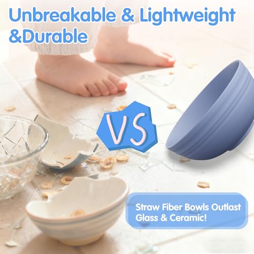 Quatish 14 PCS Lightweight Wheat Straw Cereal Bowls Set