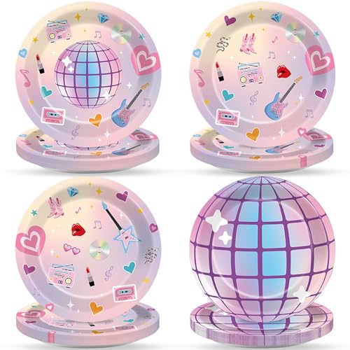 48 Pcs Music Star Party Plates - Colorful Disposable Dinnerware Set