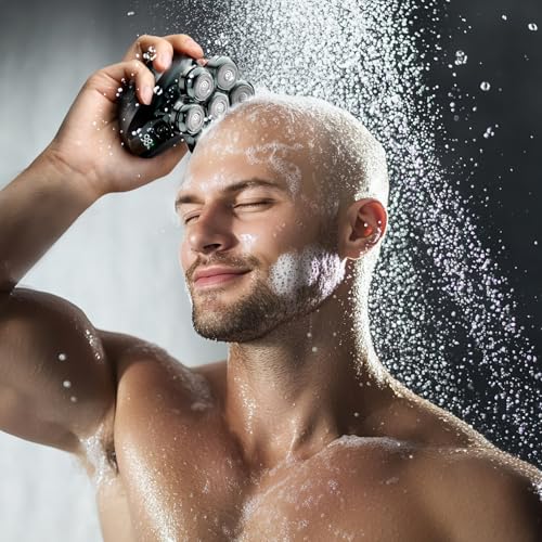 Head Shavers for Bald Men: ???? ???????????????? Electric Razor with Magnetic Removable Head, IPX7 Waterproof Shaver, LED Display & Type-C Fast Charging ?????? ????????????'?? ?????? (Mint Green)