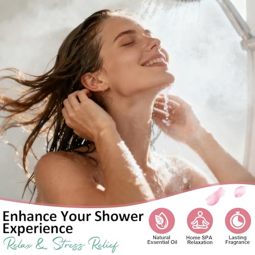 Pink Shower Steamers Aromatherapy Gift Set - 8 Pack for Relaxation, Spa, and Self Care
