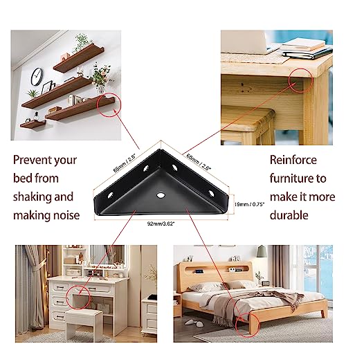 Heavy Duty Triangular Shelf Brackets - 4 Pcs Cold Rolled Steel Support