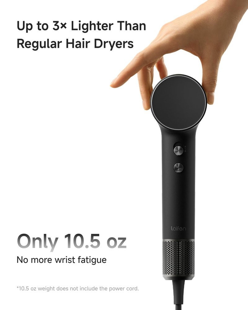 Laifen MINI Hair Dryer, Lightweight and Compact High Speed 200M Ionic Blow Dryer with 110, 000 RPM Powerful Motor for Fast Drying, Low Noise, Hairdryer with Magnetic Nozzle, Child Mode, HD310