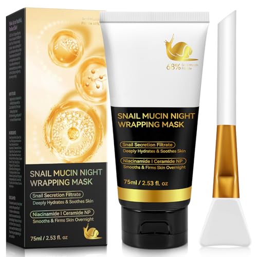 Snail Mucin Night Mask - Hydrating Peel-Off Facial Treatment 2.53 fl. oz