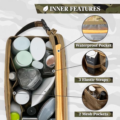 PAVILIA Camo XL Tactical Toiletry Bag - Water Resistant Organizer