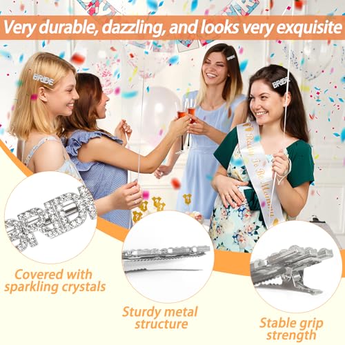 SWOSWHEN Bridal Hair Clips 2-Pack - Sparkling Rhinestone Wedding Hair Accessories