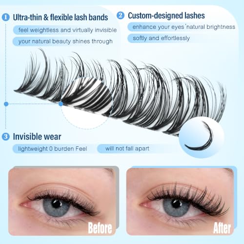 Pawotence Natural Wispy Lash Clusters - DIY Eyelash Extensions