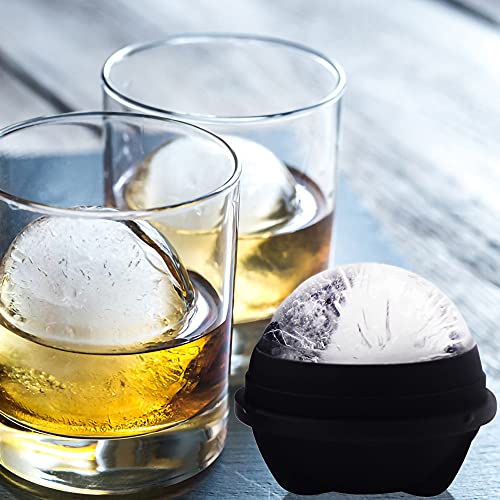 Silicone Ice Ball Molds Set of 4 - 2.5-Inch Sphere Ice Makers