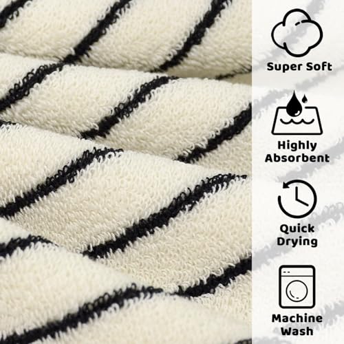 Jacquotha Striped Cotton Washcloths, 13" x 13" - 4 Pack