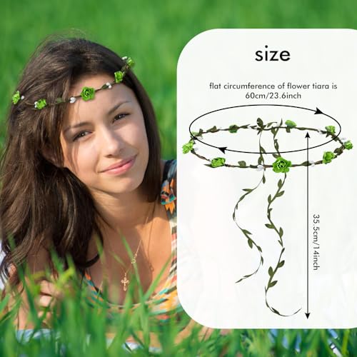 Dizila Flower Crown Headbands Set for Women Girls Teens - Wedding, Festival & Party Accessories
