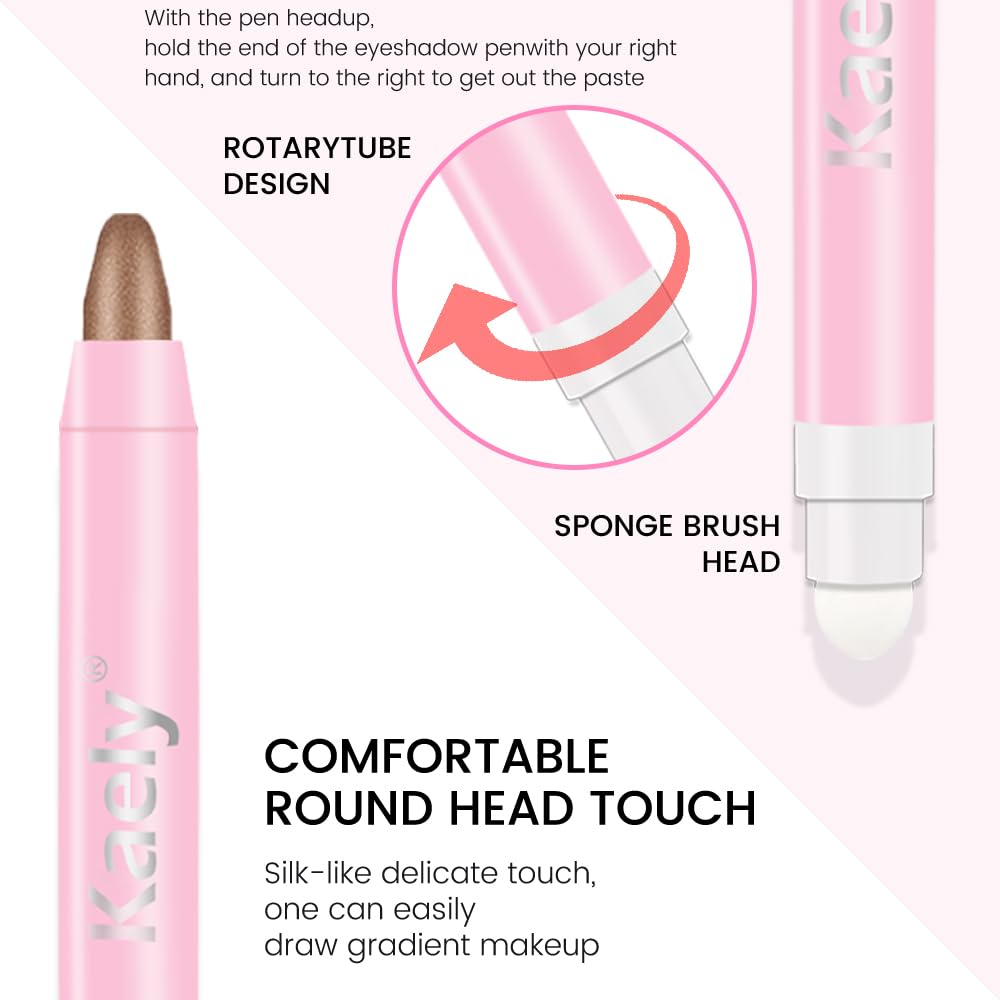 Cream Eyeshadow Stick Set - 6Pcs Waterproof Long-Lasting Sticks for Mature Skin | Neutral Nude Shimmer & Matte Finish