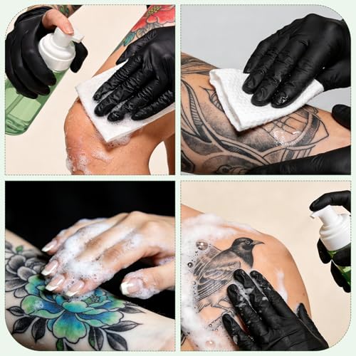 Ponhey Tattoo Green Soap Cleansing Kit with Foam Dispenser & Gloves