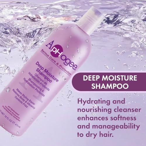 Aphogee Deep Moisture Shampoo for Dry Hair 16 Fl Oz - Frizz Control & Shine