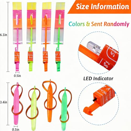 Revanak LED Flying Set - 50 Pcs Slingshot & Glow Helicopters