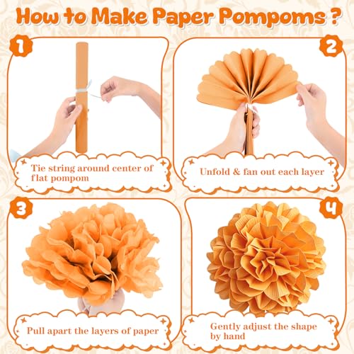 Pink and Orange Birthday Decorations Set for Women - 20pcs