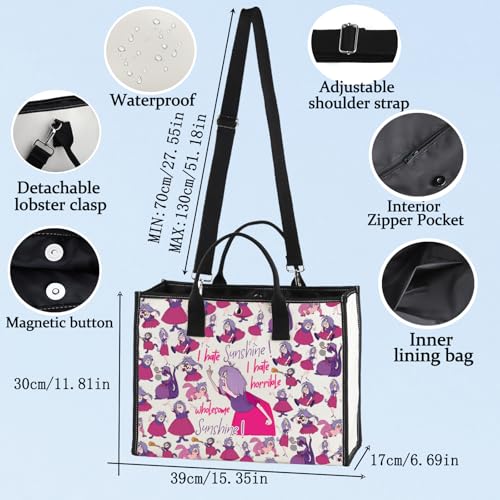 LEVLO Hate Sunshine LT Cosmetic Bag for Women Girls - Madam Mim Fan Gift, Makeup & Toiletry Pouch