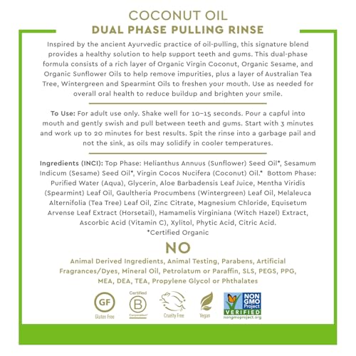 Desert Essence Coconut Oil Pulling Rinse with Mint, 8 fl oz - Organic & Vegan