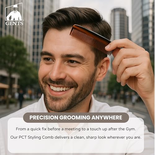 G.B.S 5-Inch Cellulose Acetate Pocket Hair Comb for Men, 3-Pack