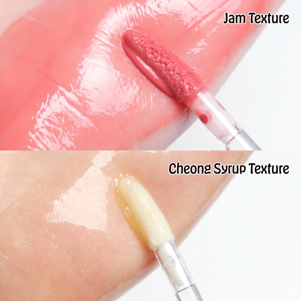 CORALHAZE Fruity Jam Gloss (502 Figgy Day) Watery Glass Lip Tint, High Shine, Non-Sticky, Jelly Glaze, Buildable Long-Lasting Lip Stain, Hydrating Lightweight, Vivid Glassy Korean Makeup